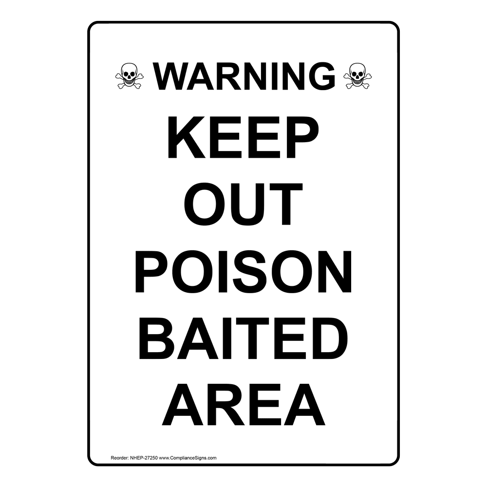 Portrait Danger Poison Storage Area Sign With Symbol NHEP27252
