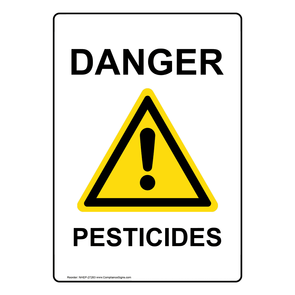 Portrait Danger Pesticides Sign With Symbol NHEP27283