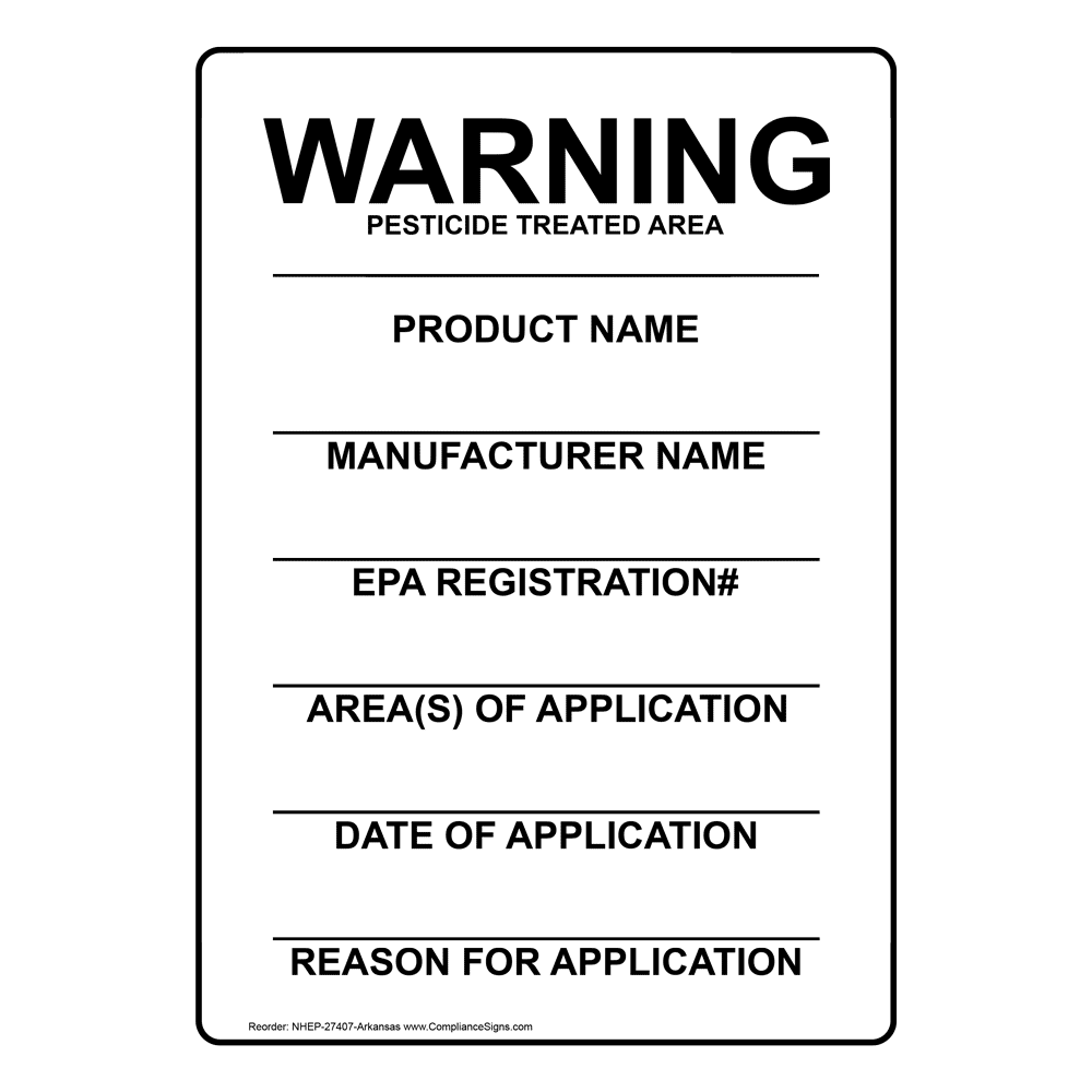Warning/Pesticide Treated Area Sign NHE27407AR Hazmat