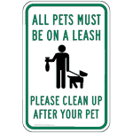 dogs on leash sign