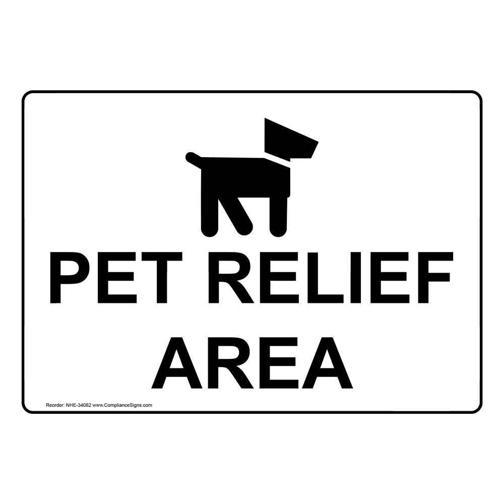 Pet Relief Area Sign With Symbol NHE34082