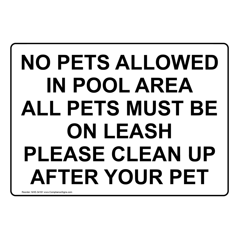 Portrait No Pets Allowed In Pool Area All Pets Sign NHEP34161