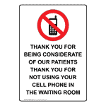 Portrait Thank You For Being Considerate Sign With Symbol NHEP-35236