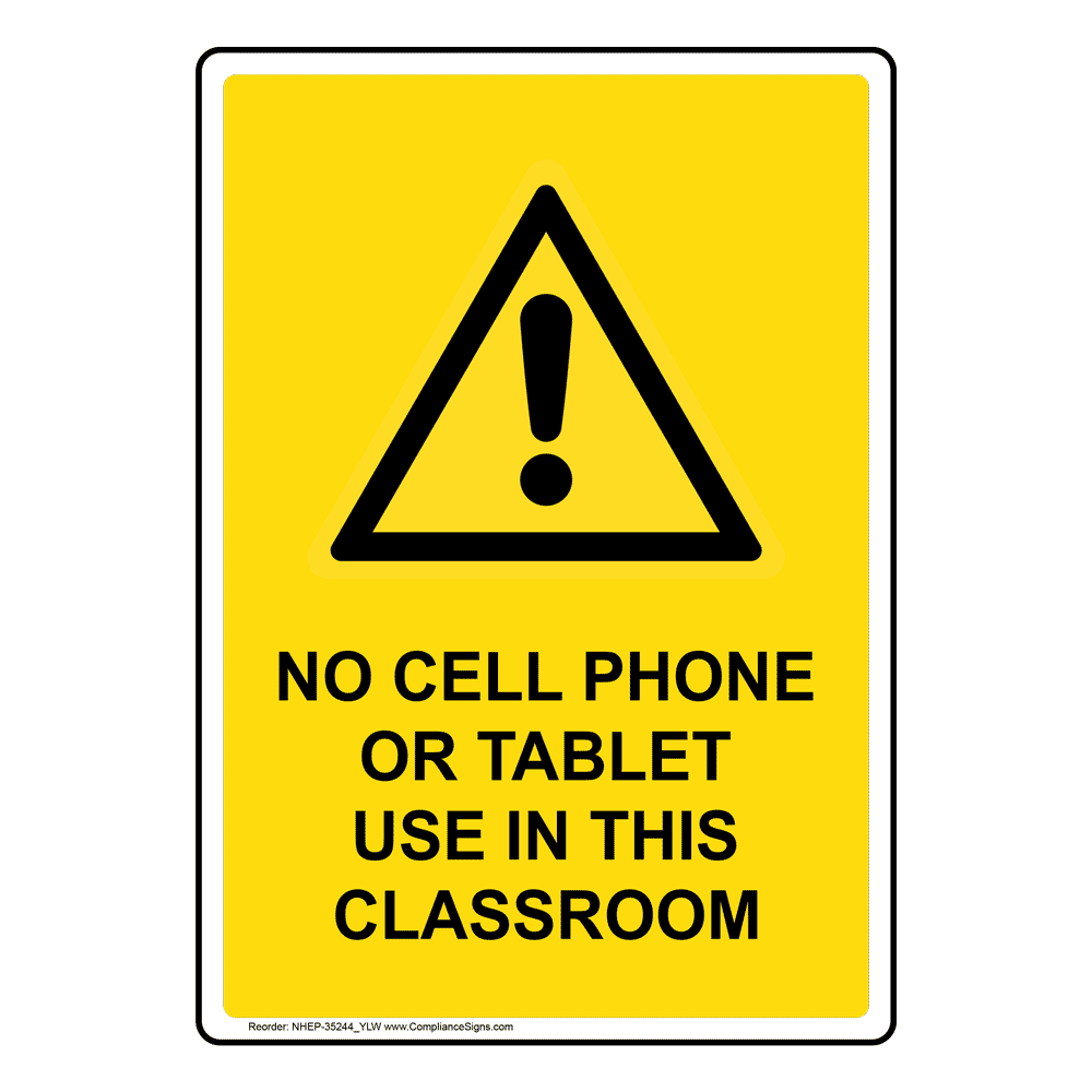 No Cell Phones During Work Hours Sign With Symbol NHE35248