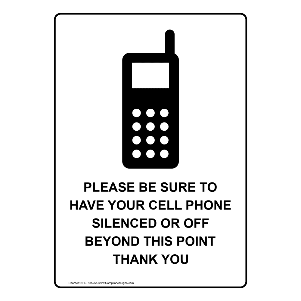 Portrait No Cell Phones During Work Hours Sign With Symbol NHEP35248