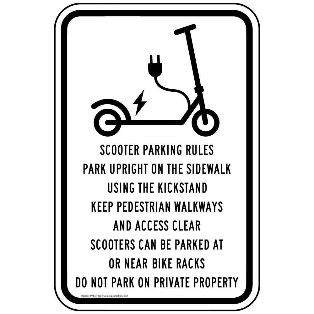 Scooter Parking Rules Reflective Sign PKE37109