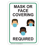 Mask Or Face Covering Required Sign CS722745