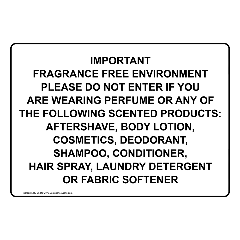 Fragrance Free Area Perfumes, Aftershaves And Sign NHE35308
