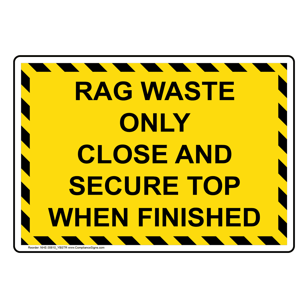 Used Rags Only Sign Used Rag Waste