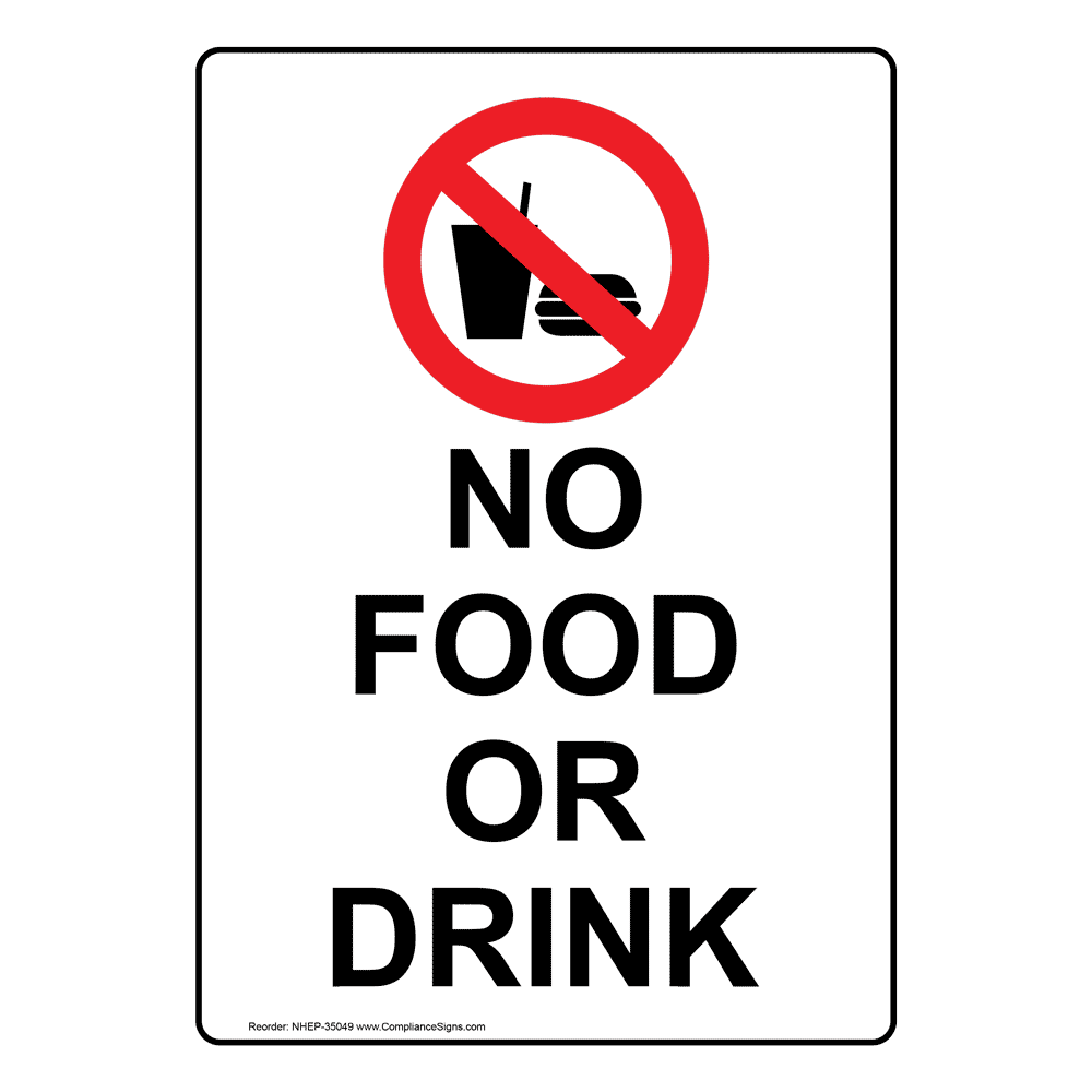 Portrait No Food Or Drink Sign With Symbol Nhep 35049