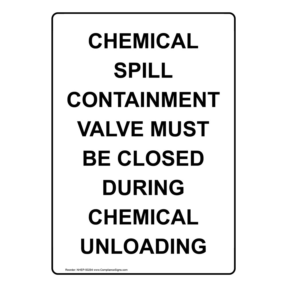 Portrait Chemical Spill Containment Valve Must Sign NHEP50294