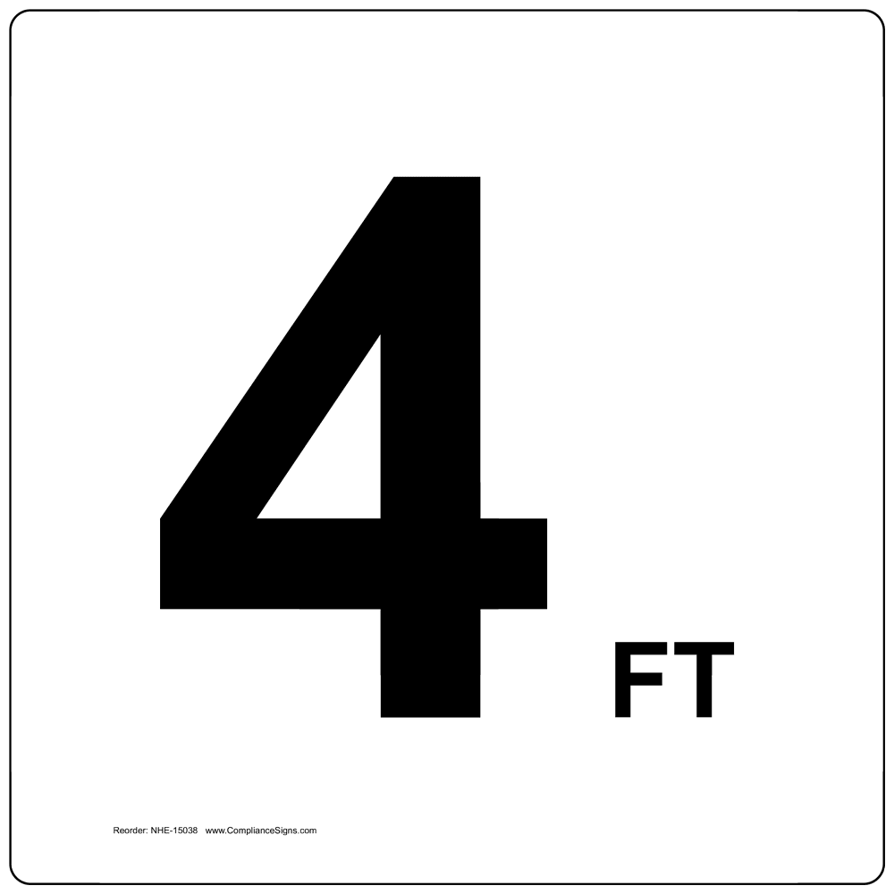 4 FT Pool Depth Sign NHE-15038
