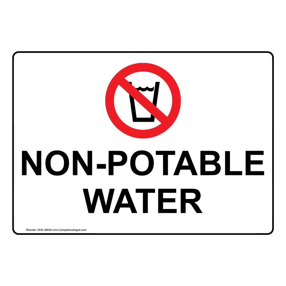 NonPotable Water Sign With Symbol NHE36839