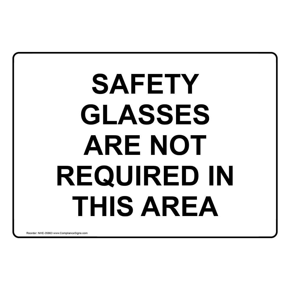 Attention Safety Glasses Required Beyond This Point Sign NHE-35837_RED
