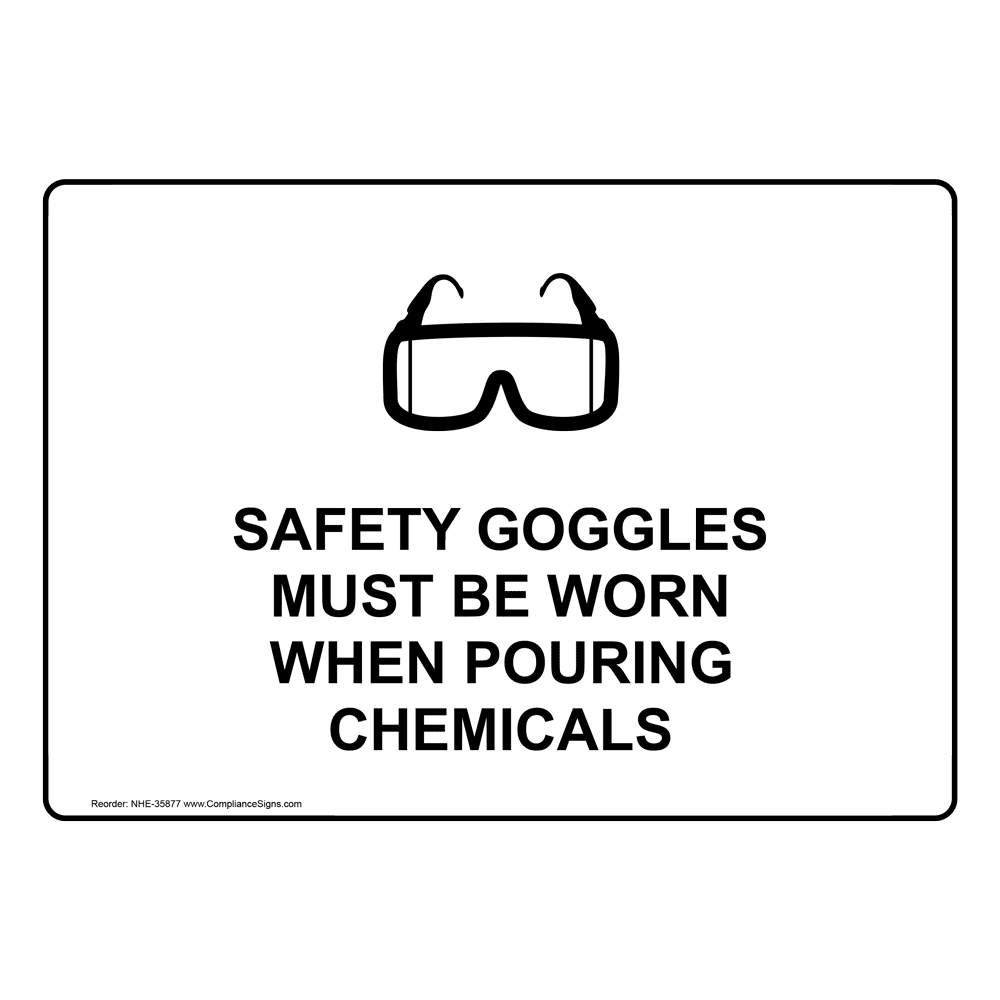 Safety Goggles Must Be Worn When Sign With Symbol NHE35877
