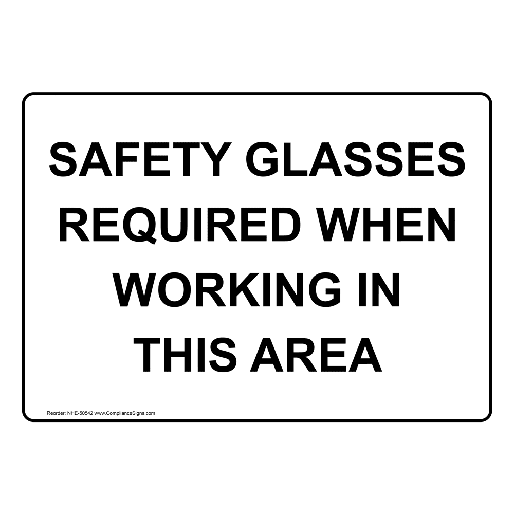 OSHA Safety Glasses Required Past This Point Sign OSE50541