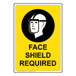 Portrait Face Shield Required Sign With Symbol NHEP-19684_YLW
