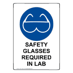 Portrait Safety Glasses Required In Lab Sign With Symbol NHEP-35835