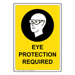 Portrait Eye Protection Required Sign With Symbol NHEP-35842_YLW