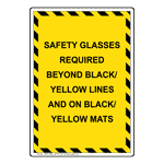 Portrait Safety Glasses Required Beyond Sign NHEP-35890_YBSTR