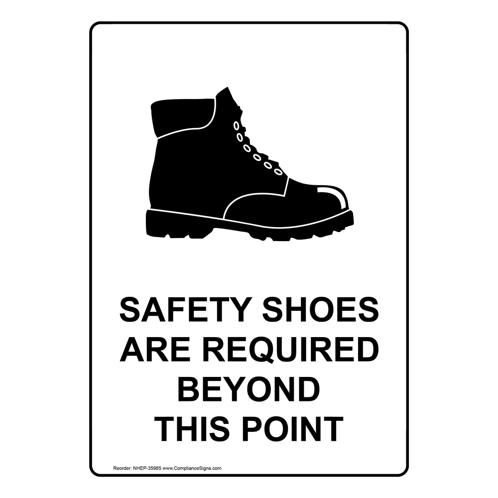 Portrait Safety Shoes Are Required Sign With Symbol NHEP35985