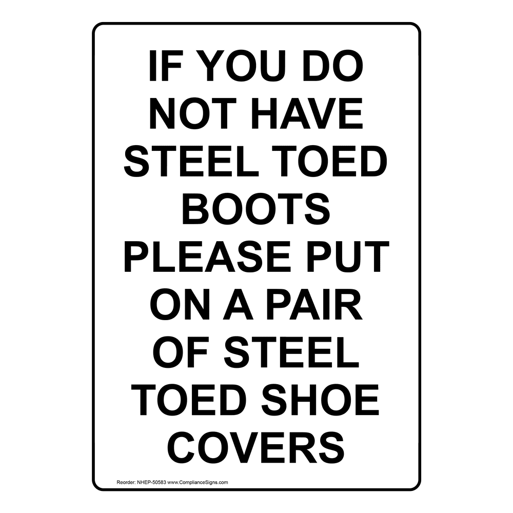 Portrait Clean Shoe Covers Required Beyond This Point Sign NHEP50304