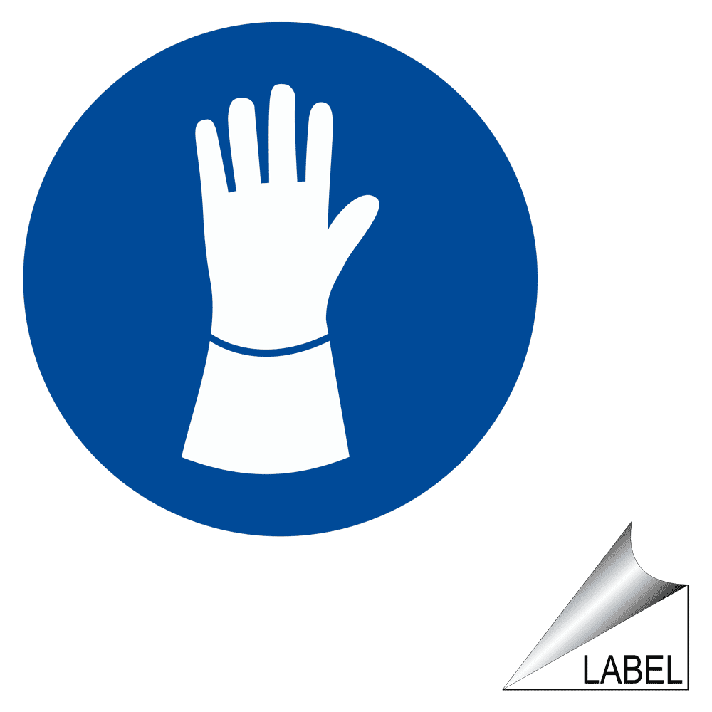 Gloves Welding Symbol Label LABELCIRCLE32a PPE Gloves