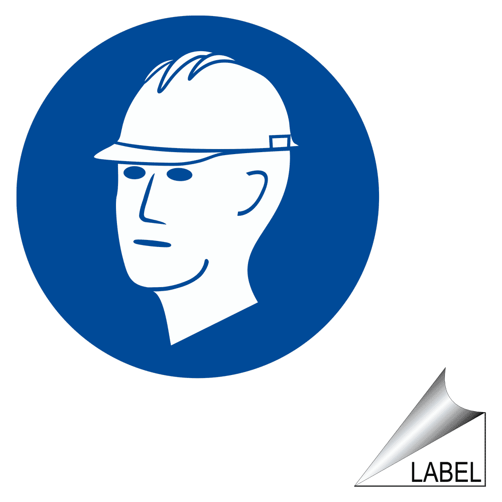 Hard Hat Symbol Label LABELCIRCLE30R PPE Hard Hat