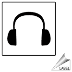 Hearing Protection Symbol Label LABEL-SYM-28-a PPE - Hearing
