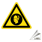 Hearing Protection Symbol Label LABEL-TRIANGLE-28-R PPE - Hearing