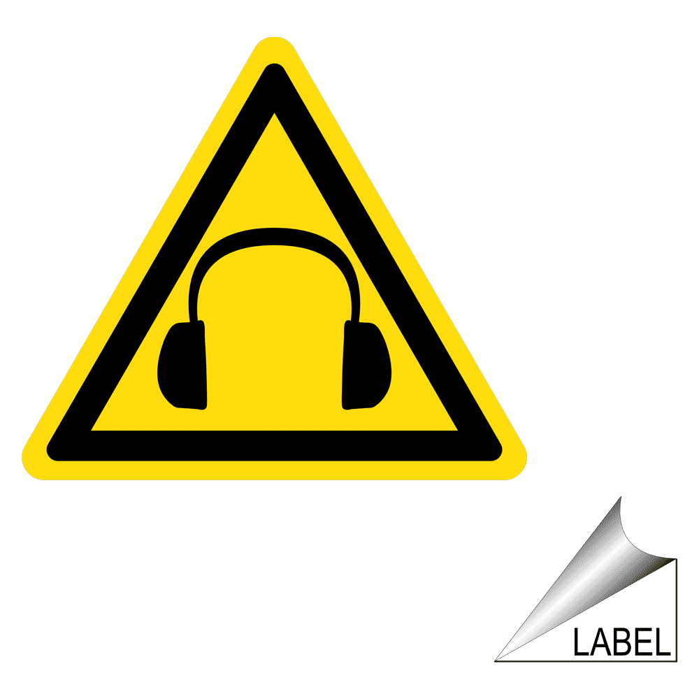 Hearing Protection Symbol Label LABELTRIANGLE28a PPE Hearing
