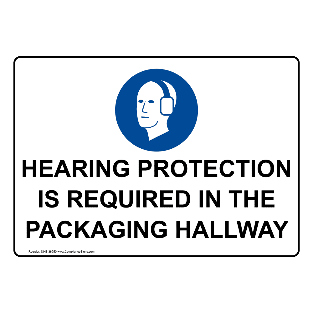 Double Hearing Protection Required Beyond This Point Sign NHE36235