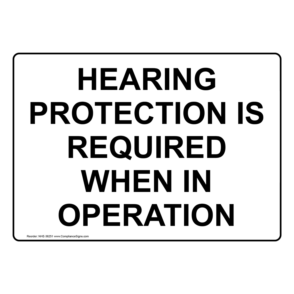 Double Hearing Protection Required Beyond This Point Sign NHE36235