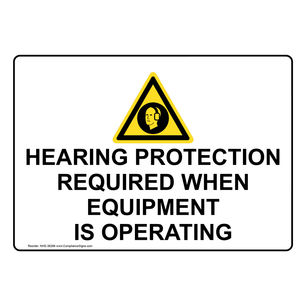 Hearing Protection Required When Sign With Symbol NHE36266