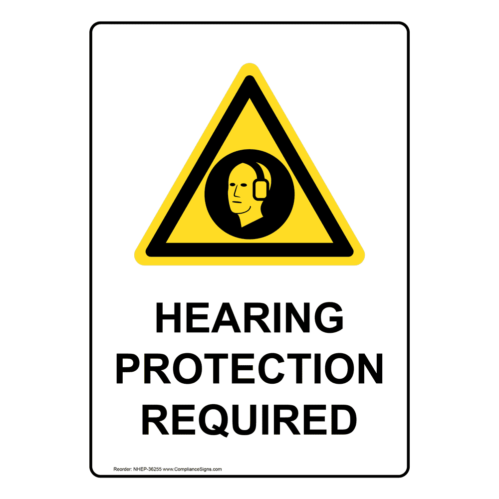 Hearing Protection Required Sign With Symbol NHE36255