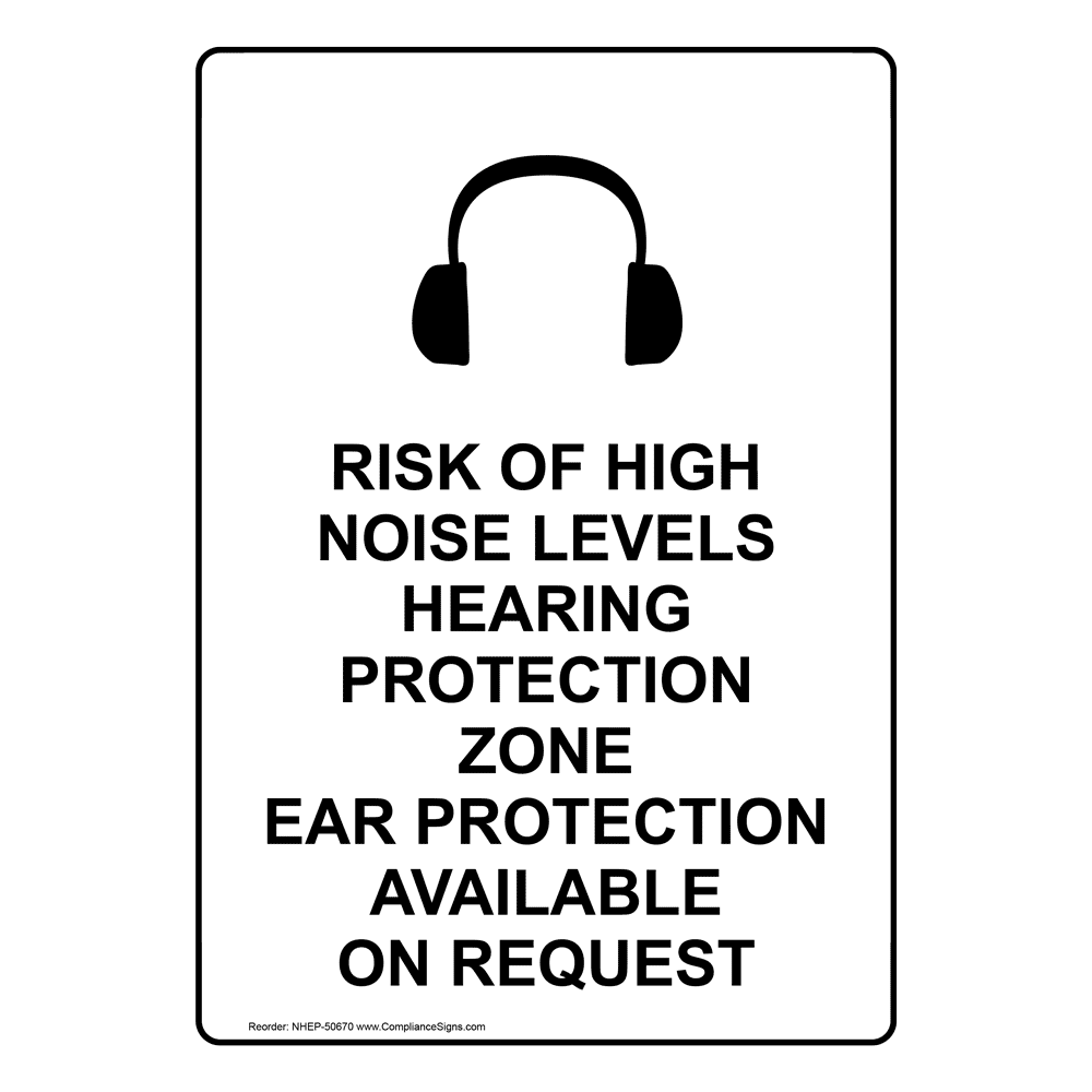 Portrait Risk Of High Noise Levels Sign With Symbol NHEP50670