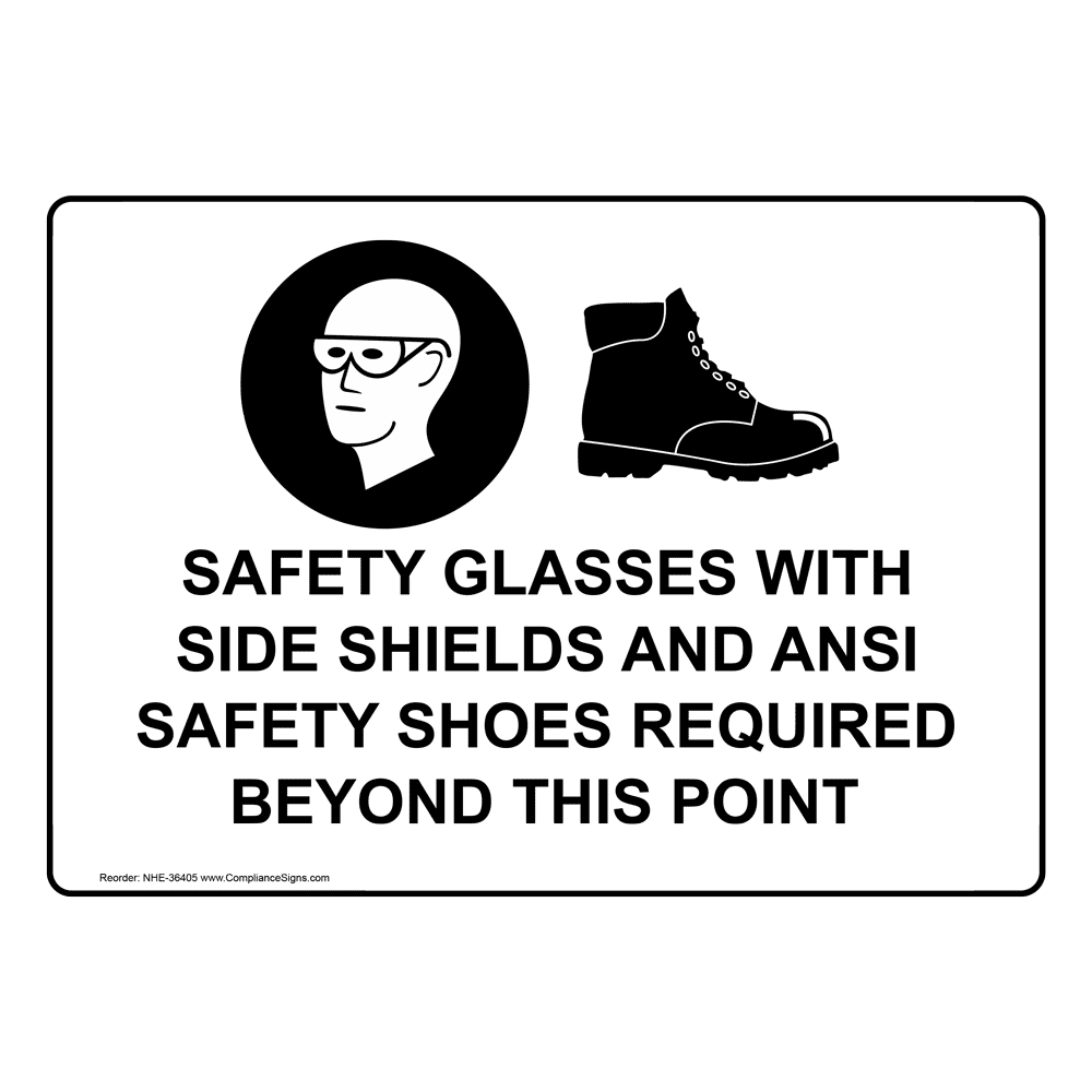 Safety Glasses With Side Shields Sign With Symbol NHE36405