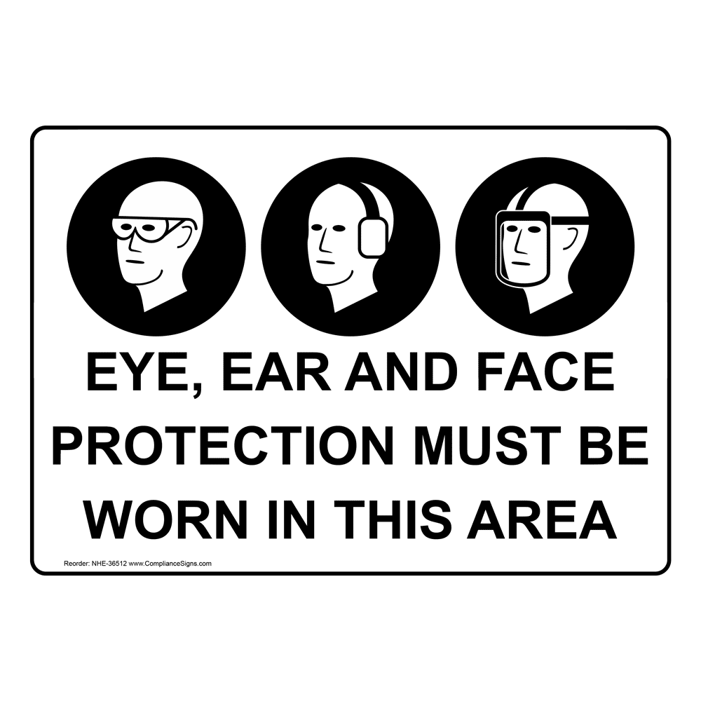 Eye Protection & Gloves Required Sign With Symbol NHE35845