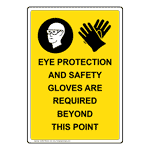 Portrait Eye Protection And Sign With Symbol NHEP-36510_YLW