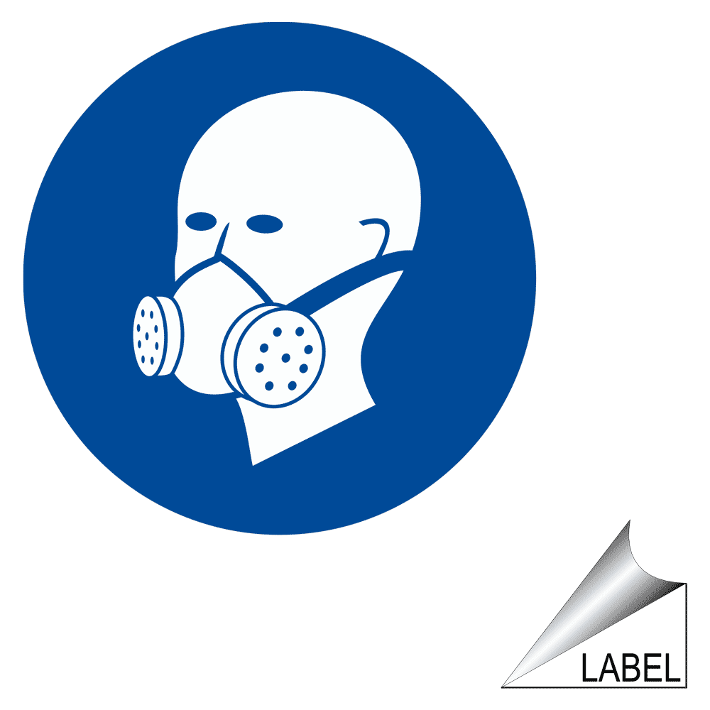 Slovenië Beschikbaar burgemeester PPE - Respirator Respirator Symbol Label / Sticker - Reflective Blue