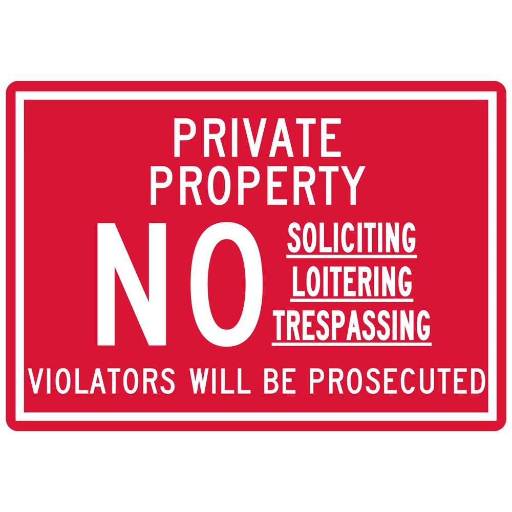 Red Engraved PRIVATE PROPERTY Sign EGRE-13358_White_on_Red