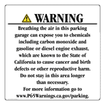 Portrait California Prop 65 Parking Warning Sign CAWE-39538