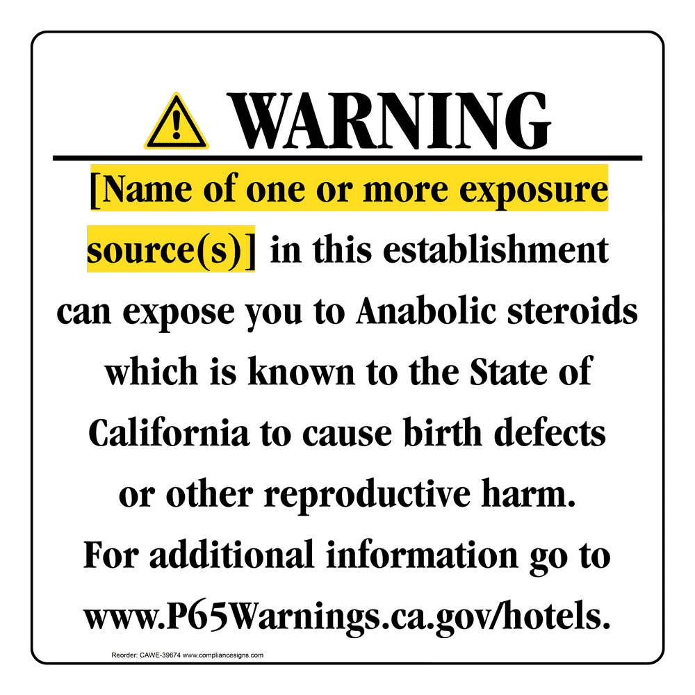 California Prop 65 Hotel Warning Sign CAWE-39674