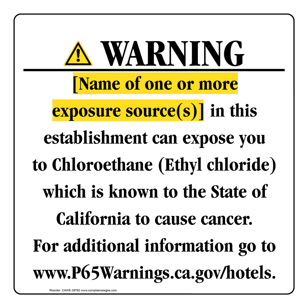 California Prop 65 Consumer Product Warning Sign CAWE-42420