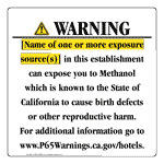 California Prop 65 Hotel Warning Sign CAWE-40059