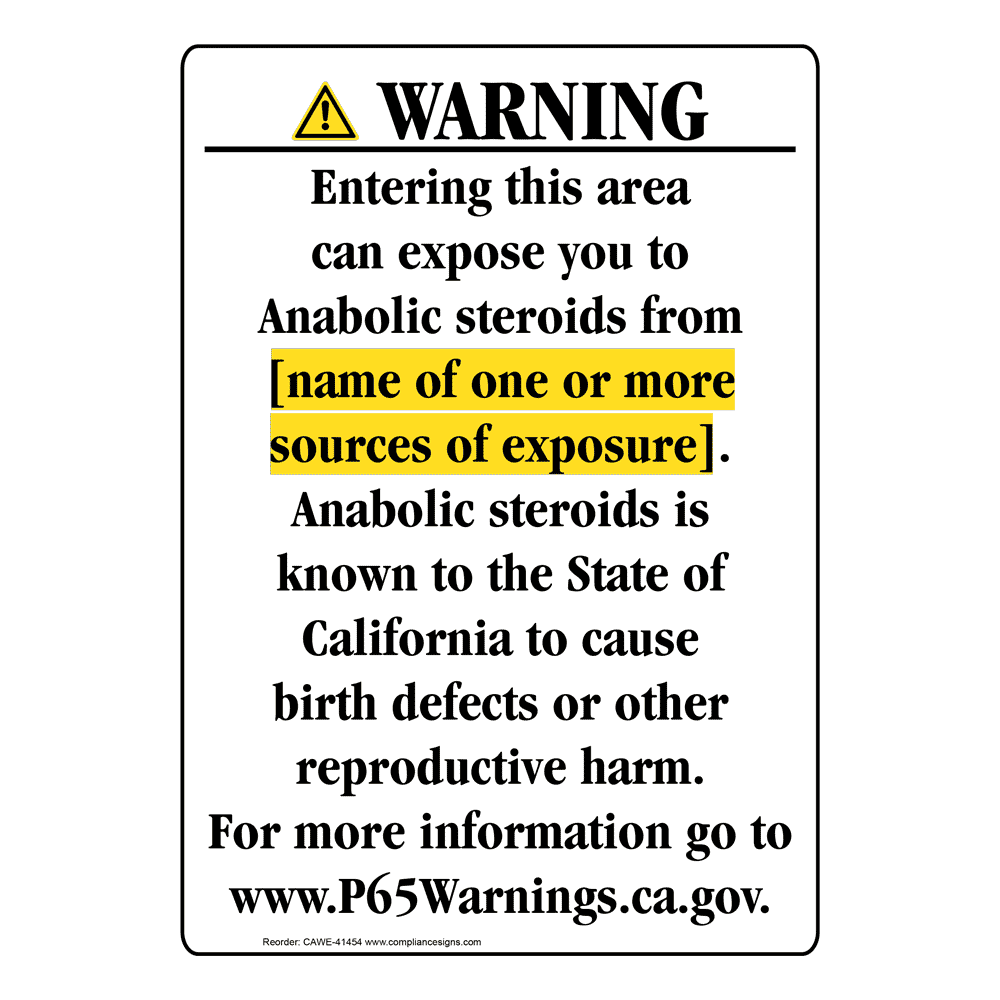 Portrait California Prop 65 Chemical Exposure Area Warning Sign CAWE-41454