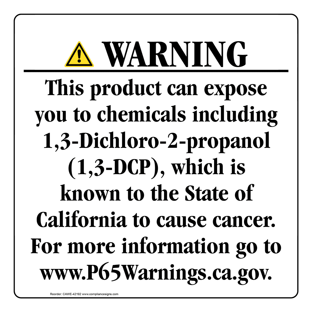 California Prop 65 Consumer Product Warning Sign CAWE-42192