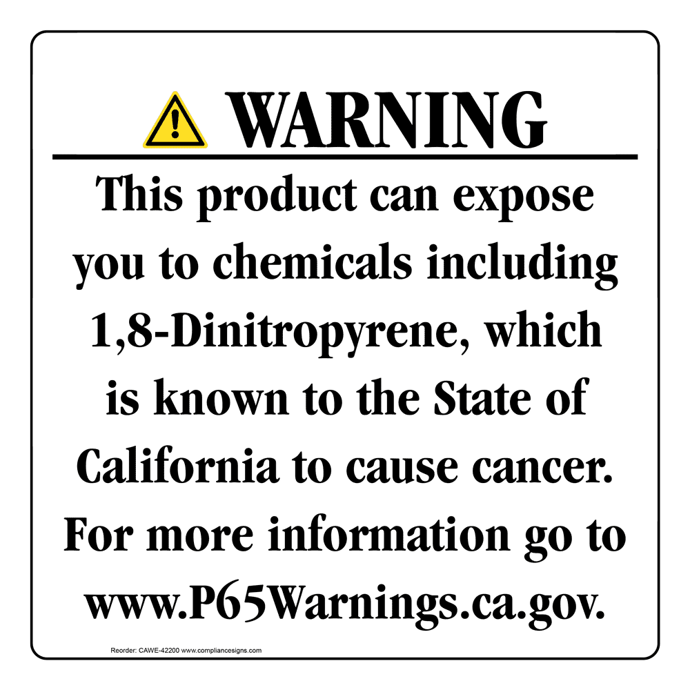 California Prop 65 Consumer Product Warning Sign CAWE-42200