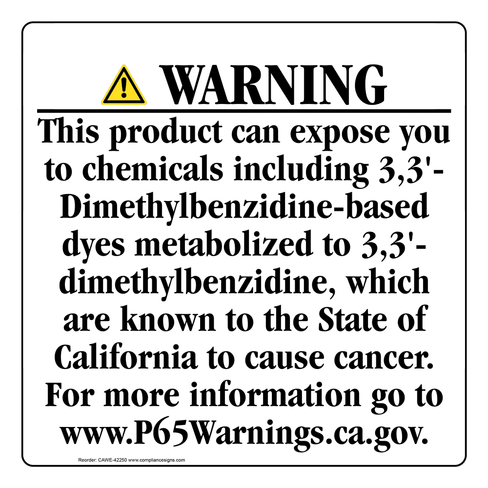 California Prop 65 Consumer Product Warning Sign CAWE42250