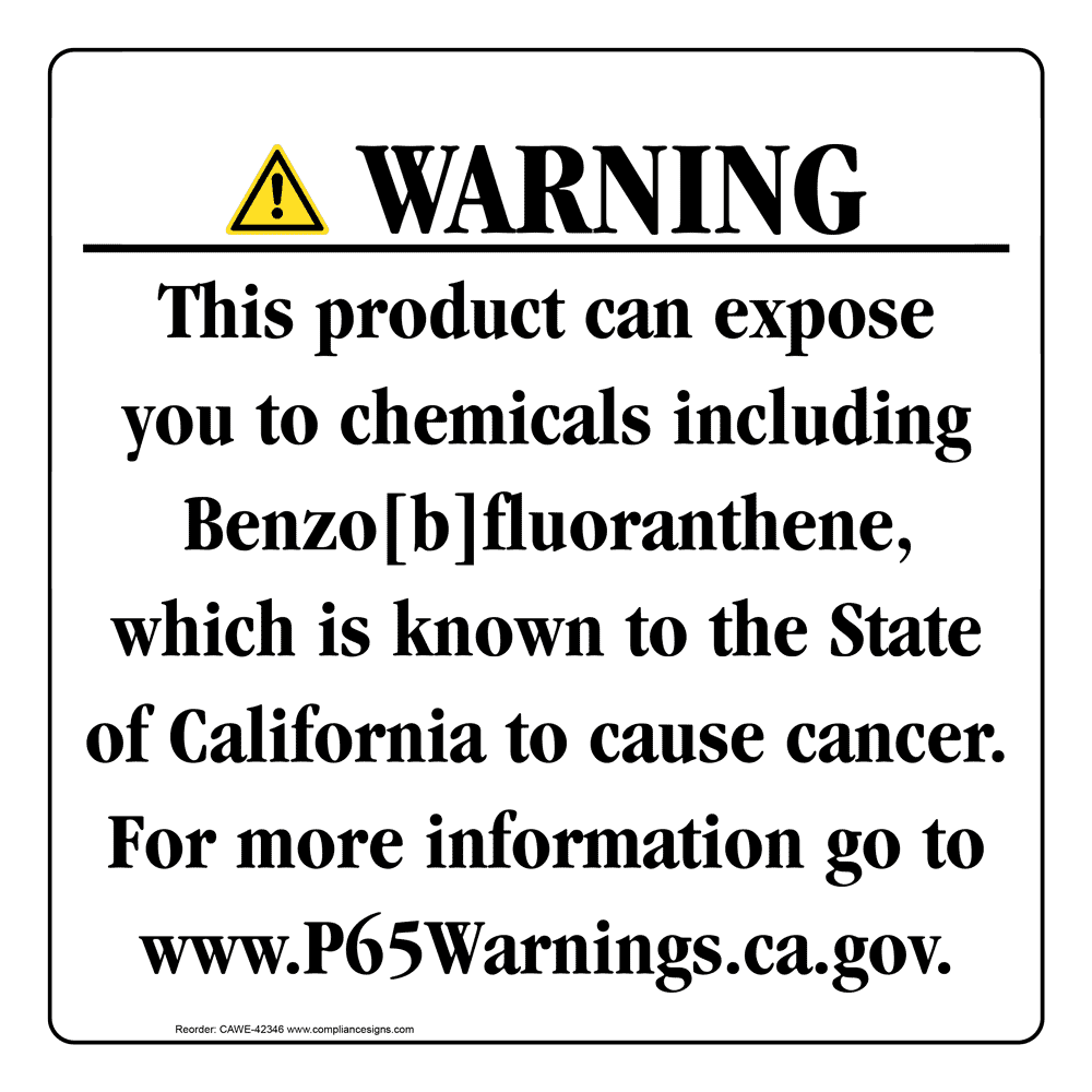 California Prop 65 Consumer Product Warning Sign CAWE42346
